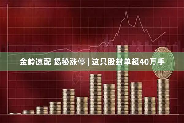 金岭速配 揭秘涨停 | 这只股封单超40万手