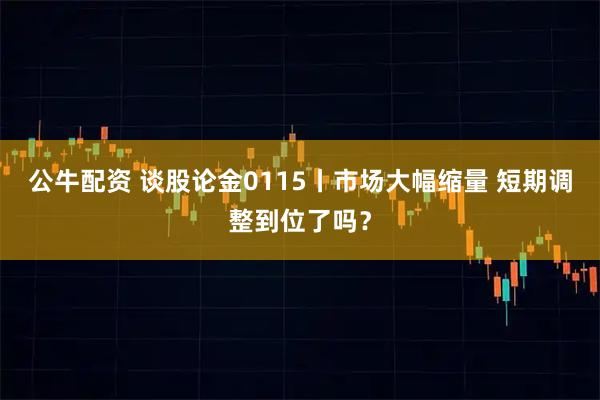 公牛配资 谈股论金0115丨市场大幅缩量 短期调整到位了吗？