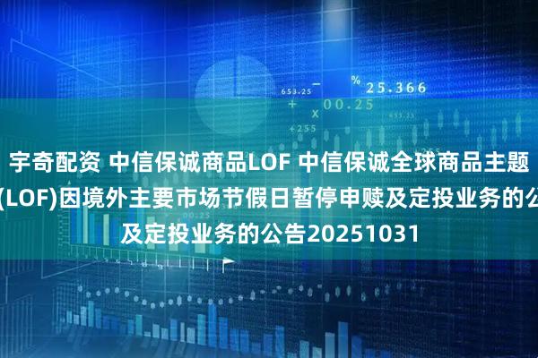 宇奇配资 中信保诚商品LOF 中信保诚全球商品主题证券投资基金(LOF)因境外主要市场节假日暂停申赎及定投业务的公告20251031